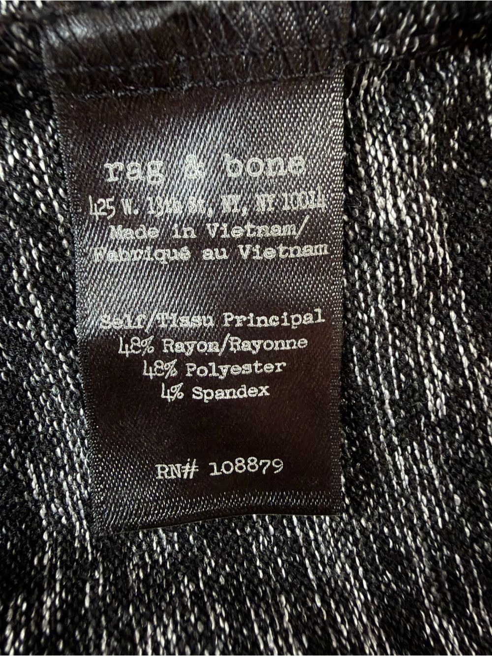 Rag & Bone Gray Black Marled Draped Back Long Sleeve Top Oversized Open Back - Picture 7 of 7